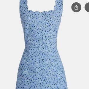 J Crew Blue Floral Scalloped Dress - 2